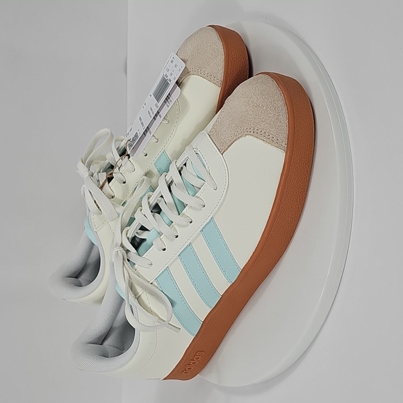 NWT adidas VL Court Base Women's Size 10 White Mint Green Sneakers JI1767 - Picture 3 of 16